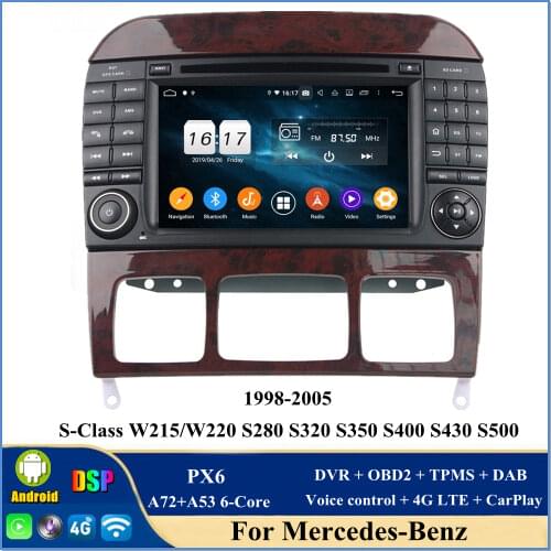 DSP 4gb+64gb PX6 2 din 7" Android 10.0 Car Radio DVD Player for Mercedes Benz S Class W220 S280 S320 S350 S400 S430 S500