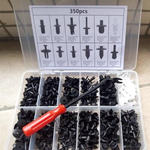 BBQ@FUKA 350Pcs Car Body Plastic Push Pin Rivet Fasteners Trim Moulding Clip Screwdriver