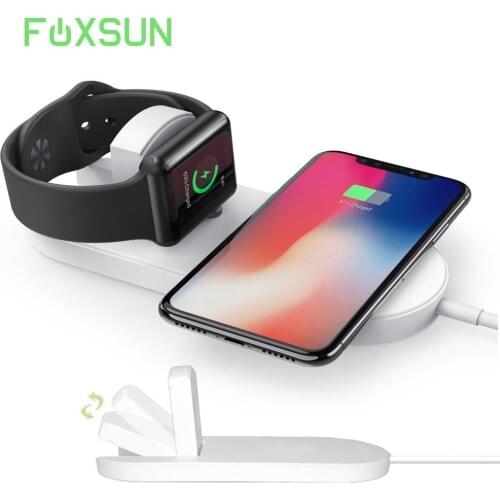2 in 1 Qi Wireless Charging Pad for Apple Watch Series 3/2 and iPhone X/iPhone 8/iPhone 8 Plus/Galaxy S8/S8 Plus/Note 8/S7 Edge