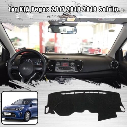 For KIA Pegas 2017 2018 2019 Soluto Dashmat Dashboard Cover Dash Cover Mat Protective Carpet Styling