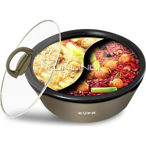 Electric Hot Pot Shabu Multi-function Non-stick Aluminum Alloy Cooker Home Kitchen TSK-8219YG