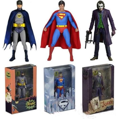 NECA Action Figure 18cm Newest Bat Man Super Man Joker Justice Dawn Arkham Knight Joker 7-inch Articulated Movable Model Toy
