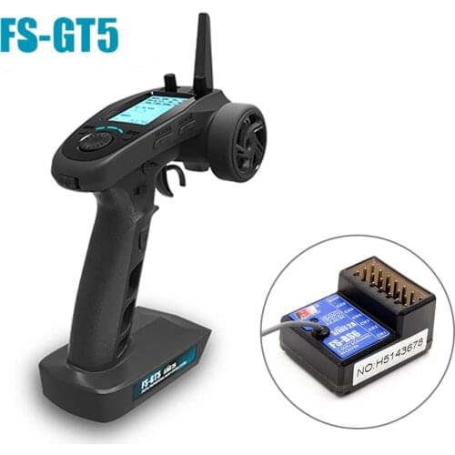 FlySky FS-GT5 2.4G 6CH RC Transmitter Remote Controller with FS-BS6 Receiver for RC Car Crawler Boat Vehicle RC Model Car Parts