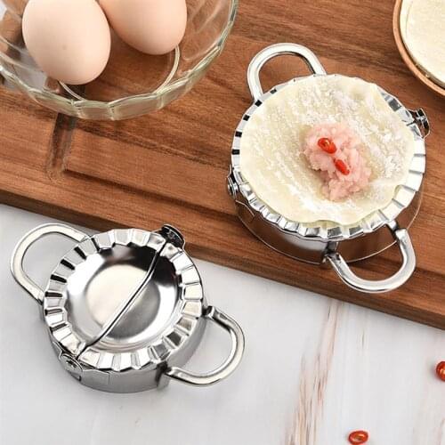 2PCS Dumpling Tools Jiaozi Maker Mould Dumpling Maker Stainless Steel Non-stick Dumpling Mold Dough Cutter