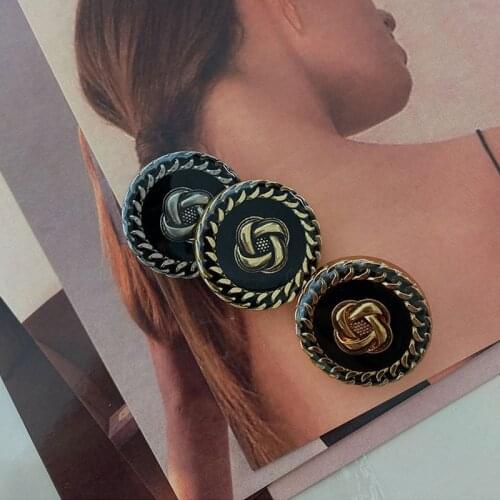 Retro Buttons Metal For Clothing Garments Accessories Coat Shirt Decor Sewing Supplies Round DIY Crafts Button 3pcs Wholesale