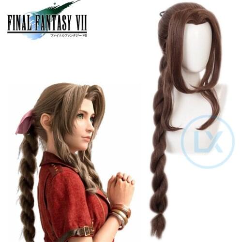 Game Final Fantasy VII Remake Gainsborough Aerith Cosplay Wigs Halloween For Women Girls Wig Heat Resistant Synthetic Hair