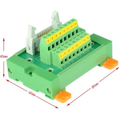 IDC20 male terminal block breakout board IDC 20 connector PLC relay adapter DIN Rail Mounting IDC20 Mini Breakout board
