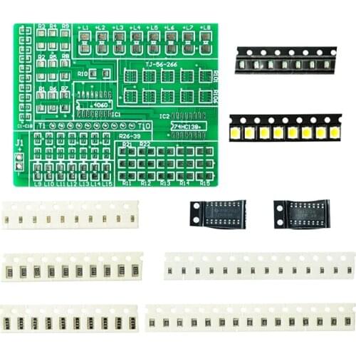 Diy kit 15 color light controller kit 1801 SMD component welding practice board parts electronic production kit