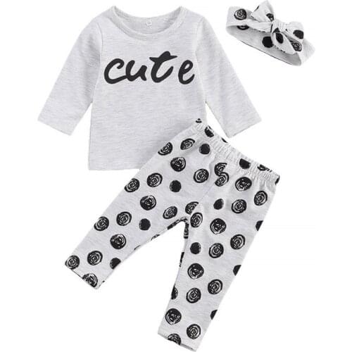 0-24M Newborn Kid Baby Girl Clothes set Long Sleeve Letter Print Top pant suit Elegant Cute Sweet Lovley Autumn Clothing