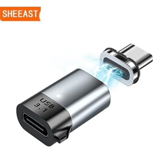 Magnetic USB C Adapter 24Pins Type C Connector PD 100W Fast Charging 10Gbp/s Converter for Huawei Xiaomi iPad MacBook Pro Switch