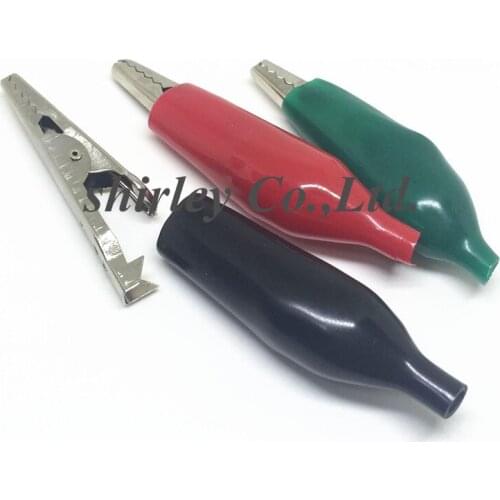 20pcs/lot 28MM Metal Alligator Clip G98 Crocodile Electrical Clamp for Testing Probe Meter Black and Red with Plastic Boot DX35