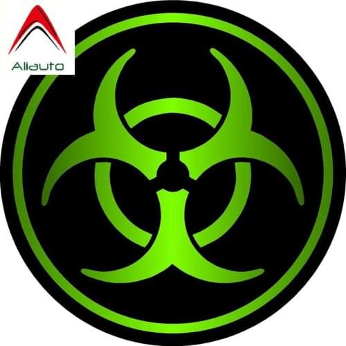 Aliauto ZOMBIE Bio Hazard Decal Retro-reflective Car Stickers Car-styling for For Volkswagen Polo Golf Audi A4 Q3 C5 , 8cmx8cm