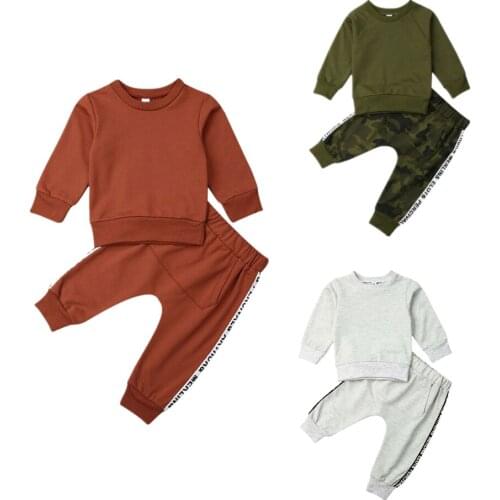 Citgeett Fall Sports Clothes Toddler Baby Girl Boy Winter Clothes Sweatshirt T-shirt Tops+Long Pants Outfit Tracksuit Autumn Set