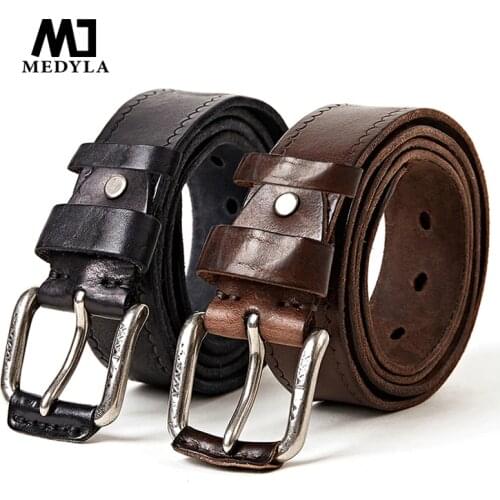 Cow genuine Leather Belts male belt for jeans luxury classice designer strap vintage pin buckle men belts for men dropshipping