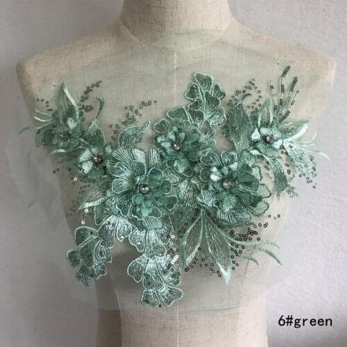 Sequin three-dimensional flower mesh fabric embroidery cloth patch accessories
