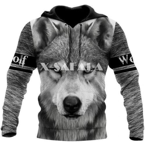 Black White Wolf Native Wolf Animal 3D Full Print Size Hoodie Man Women Harajuku Outwear Zipper Pullover Sweatshirt Unisex-1