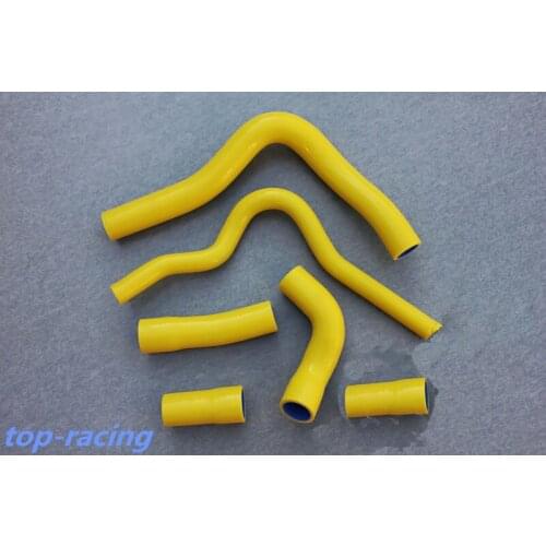 Yellow / blue 6 pieces Reinforced silicone radiator coolant hose for Yamaha YZF-R1 2004 2005 2006