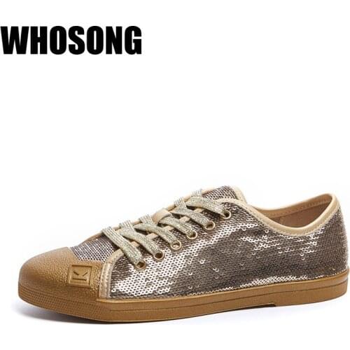 Women Casual Sneakers Ladies Bling Sport Sneakers Female Brand Sequined Shoes Girls Slip On Sneakers Woman Sneakers Trainers New