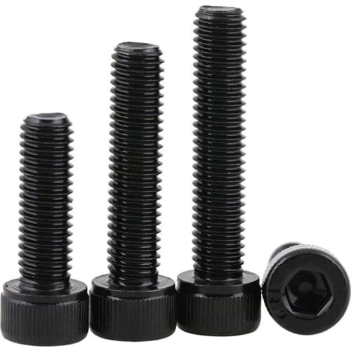 1/2/5Pcs DIN912 12.9 Carbon Steel Cup Head Hexagonal Reverse Thread Screws M5 M6 M8-M12 Black Left Tooth Bolt Anti-tooth Screw