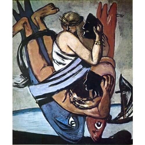 100% handmade high quality oil painting reproduction on linen canvas by professional artist,journey-on-the-fish-1934