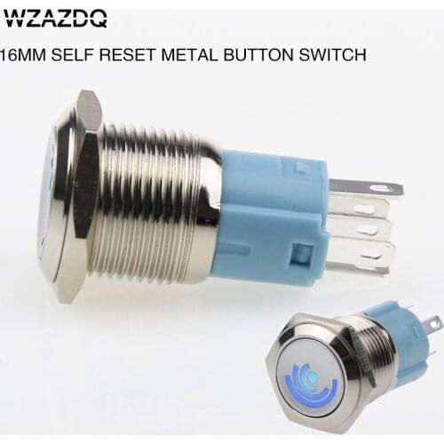 16 mm metal button switch reset button switch 5A250V red green yellow blue white 12V24V220V