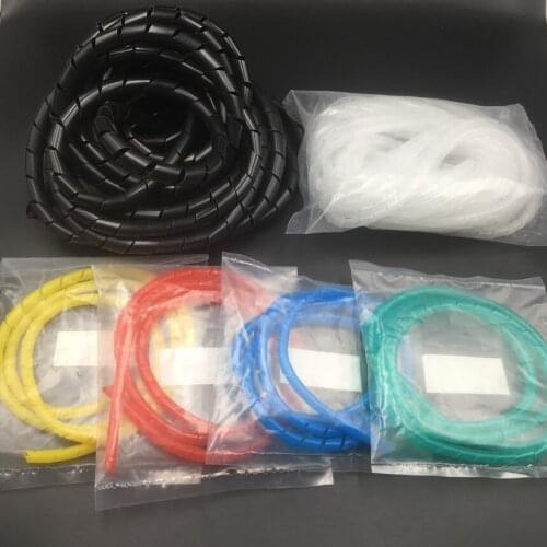 20mm Black White Red Blue Flexible PE Polyethylene Desktop PC Computer Cable Wire Manage Sleeve Spiral Wrapping Band Tube