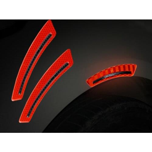 20pcs/10sets Auto Wheel Eyebrow Reflective Sticker Reflector Strip Safety Warning Tape Anti-collision Warn in Dark For All Car