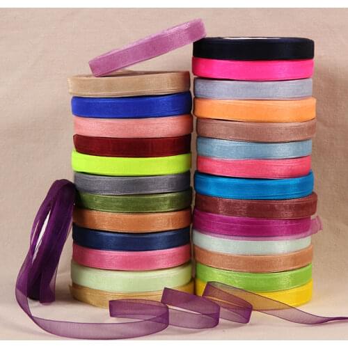 50Yards/roll 12mm Organza Ribbon Wholesale gift wrapping decoration Christmas silk ribbons lace fabric DIY Handmade accessories