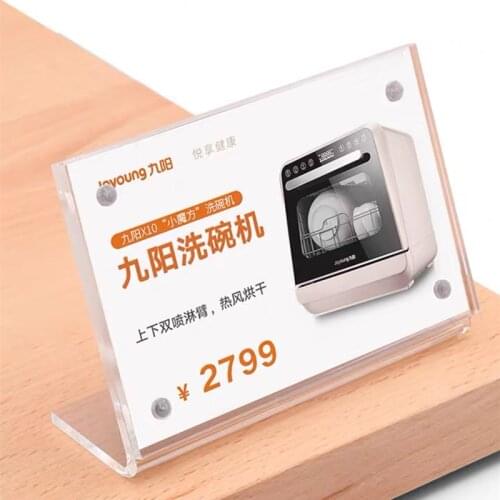 75*55mm L Shape Magnetic Mini Acrylic Sign Holder Price Label Paper Tags Table Number Holder Display Stand