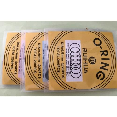 Free Shipping 38pcs 0.4mm Rubber Watch Case Back O Ring Round Gasket Mixed Size from 12mm-30mm