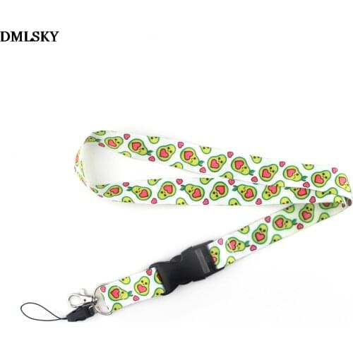 DMLSKY Cute Avocado Lanyard Keychain Lanyards for keys Badge ID Mobile Phone Rope Neck Straps Accessories Gifts M4416