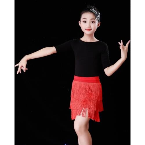 Children Latin Dance Dress Performance Competition Clothes New Spring Summer Girls Tassel Practice Clothing 2pcs Skirts Suit