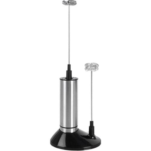 Powerful Double Spring Whisk Electric Milk Frother Kitchen Mixer Hand Milk Foamer for Coffee Latte Cappuccino with Stand