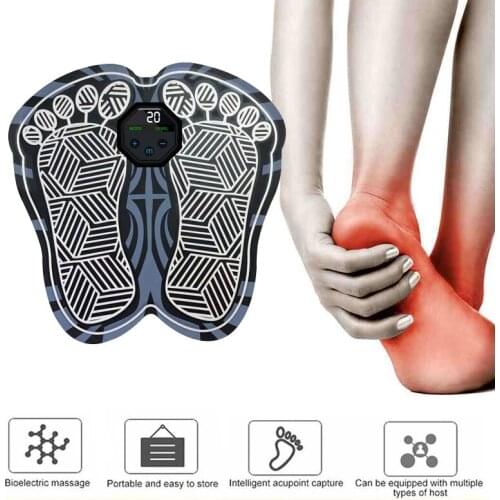 EMS Massager for Feet Acupuncture Foot Massager Vibrator Wireless Folding Health Care Relaxation Pulse Plantar Massage Pad