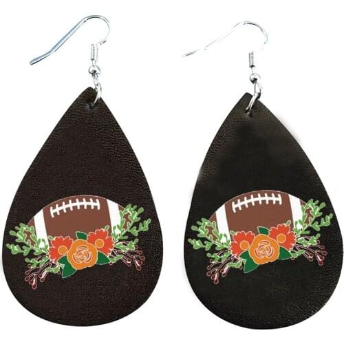 Football and Flowers Earrings Add a Feminine For Mom Gifts