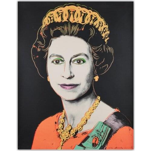 Holover Canvas Oil Painting Andy Warhol"Queen Elizabeth II"Pop Art Avant-garde Visual Art Aesthetic Poster Home Decoration
