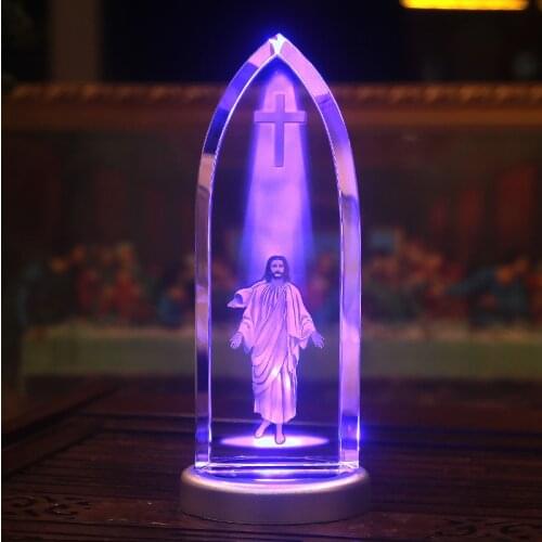 Christ Jesus Crystal Carving Art Sculpture Modern Home Decoration Ornamental Figurine Gift Office Living Room Decor Accessories