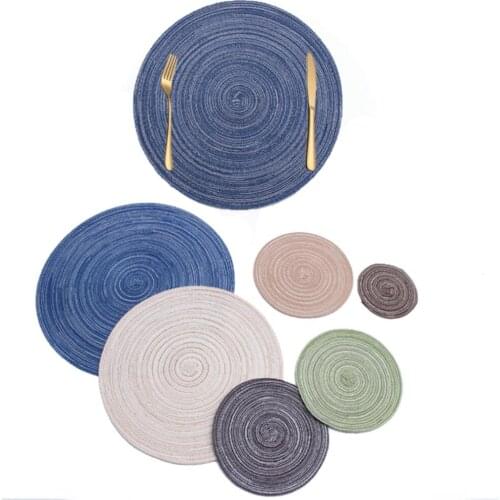 4pcs Mat kitchen table plate mat drying dishes woven coaster heat pad household table placement mat macarons