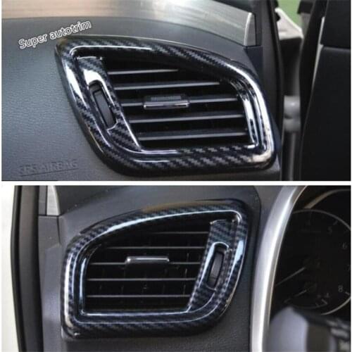 Lapetus Accessories Interior Dashboard Air Conditioning AC Outlet Vent Cover Kit For Nissan Murano 2015 - 2018 Carbon Fiber Look