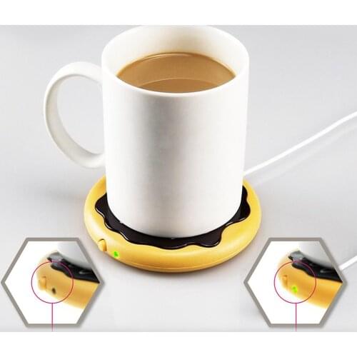 Cute Doughnut Shape USB Heating Thermal Insulation Coffee Cup Mug Pad Warmer Mat for Dining Table Kitchen Accessories