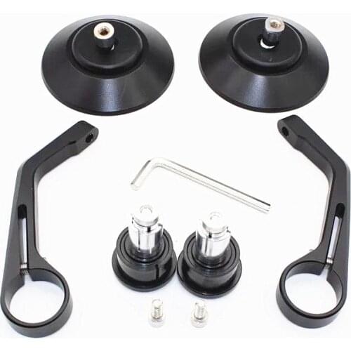 Motorcycle mirrors 13mm-18mm Handle Bar Universal CNC Handle Bar End Rear Side View Mirrors moto Side Mirrors BLACK