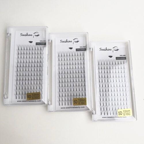 Seashine Short Stem Premade Russian Volume Fans 3D/4D/5D/6D Mink Eyelashes Lash Pre made Eyelash Extensions Supplies Makup