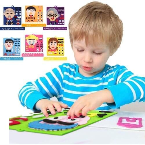 Diy Kids Toys Emotion Change Stickers Puzzle Toys Game Creative Facial Expression Learning Educational Toy for Children Baby