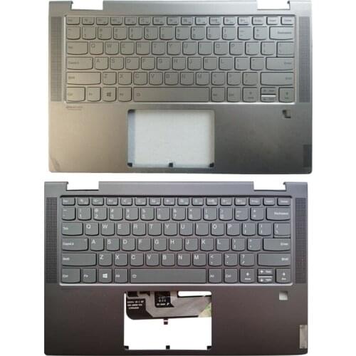 NEW US laptop keyboard for Lenovo Yoga C740-14 C740-14IML US keyboard with palmrest With fingerprint hole