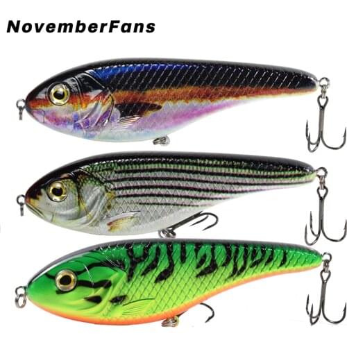 NovemberFans Big Game Jerkbait 15cm 81g Jerk Wobblers Bait Sinking Slide Fishing Lure Pike Musky Fishing Tackle