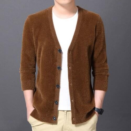 New Imitated Mink Cashmere Sweater Men Cardigan Men Cashmere Men Sweater Winter Big Size Free Shipping KK3115