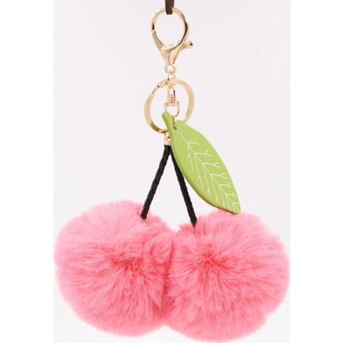 New Cute Faux Rabbit Fur Ball Keychain Fluffy Pompom Car Keyring Key Chain Fashion Bag Pendant Accessories Women Jewelry Gifts
