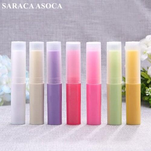 4g Plastic Lipstick Tube Refillable Bottles 4ml Empty Lip Balm Tube For Cosmetic Packing Colorful 100pcs/lot