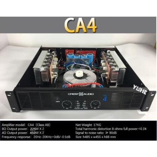 CA4 Professional Power Amplifier Pure Power Amplifier 2 channels 2U KTV/Stage/Home Entertainment KTV 8ohm 225W*2 4ohm 450W*2
