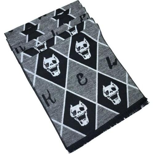 30*180cm Cosplay Anime JoJos Bizarre Adventure Cosplay Kira Yoshikage Unisex Cotton Scarf Fall Winter Warm Long Wrap Scarf